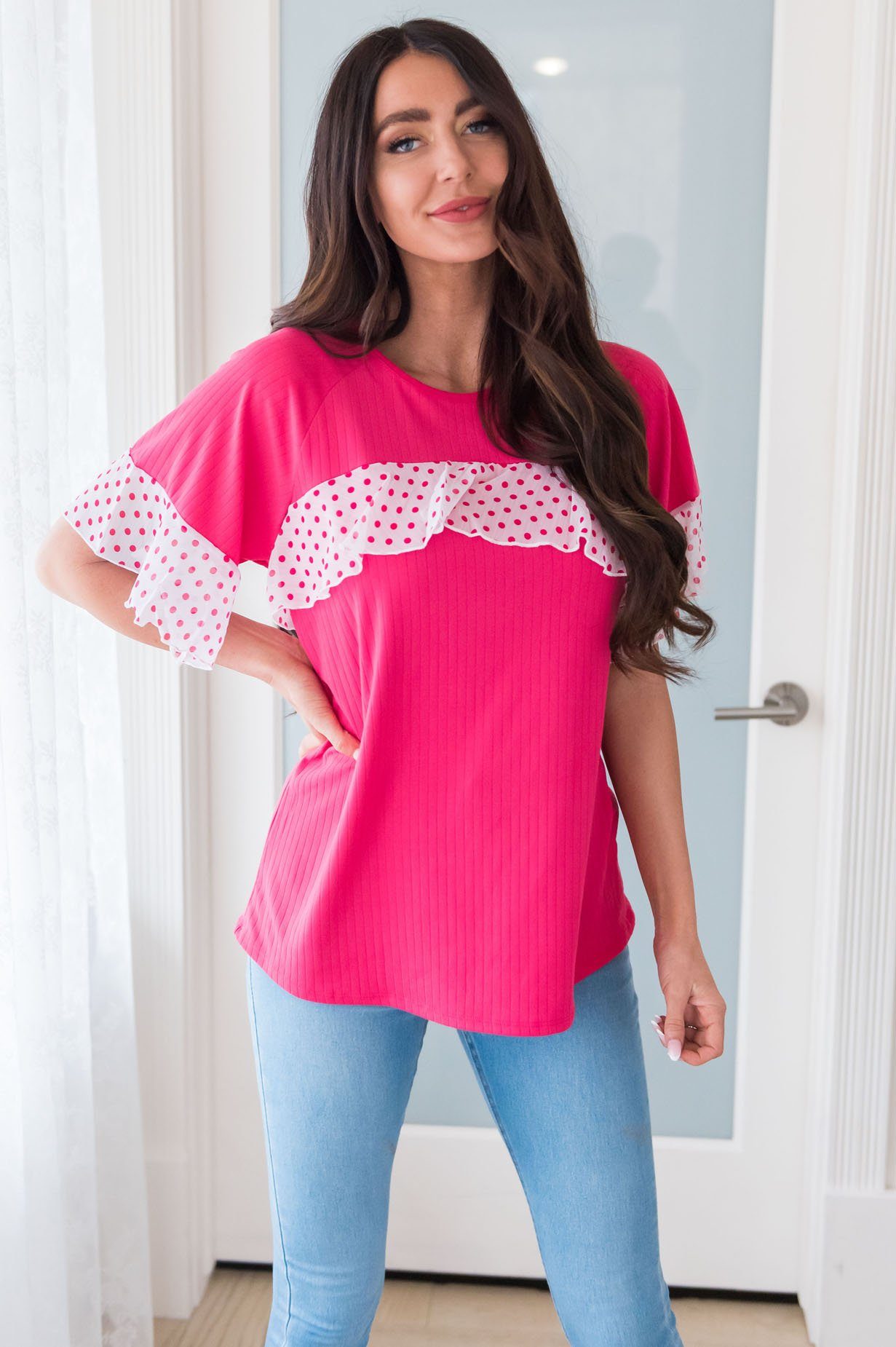 Stylish Splendor Modest Ruffle Top