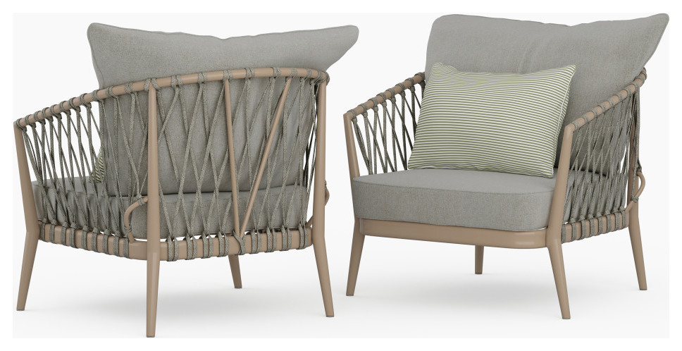 Belize Outdoor Conversation Chair Set of 2   Beach Style   Outdoor Lounge Chairs   by Simpli Home Ltd.  Houzz