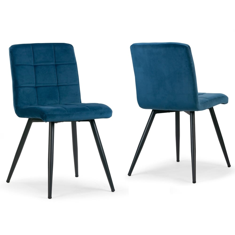 Carson Carrington Ideboas Blue Velvet Dining Chair (Set of 2)