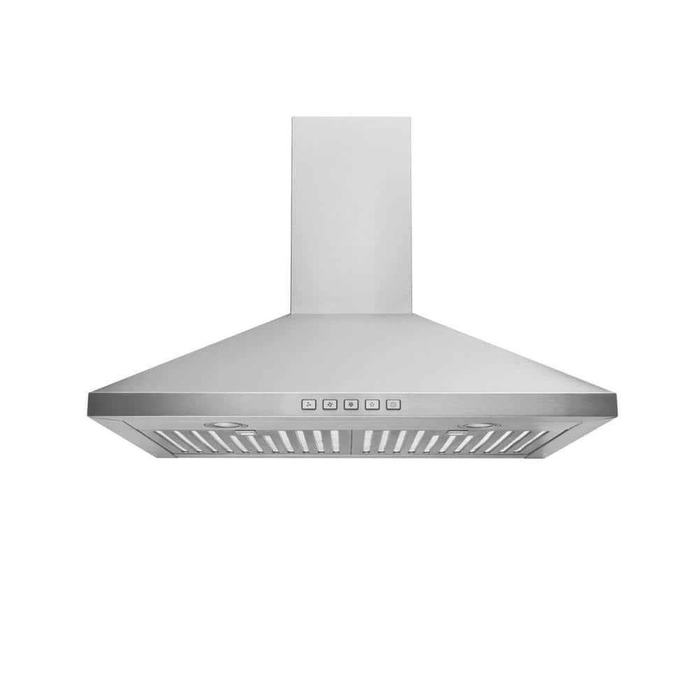 BroanNuTone BWP2 30 in 450 Max Blower CFM Convertible WallMount Pyramidal Chimney Range Hood with Light in Stainless Steel