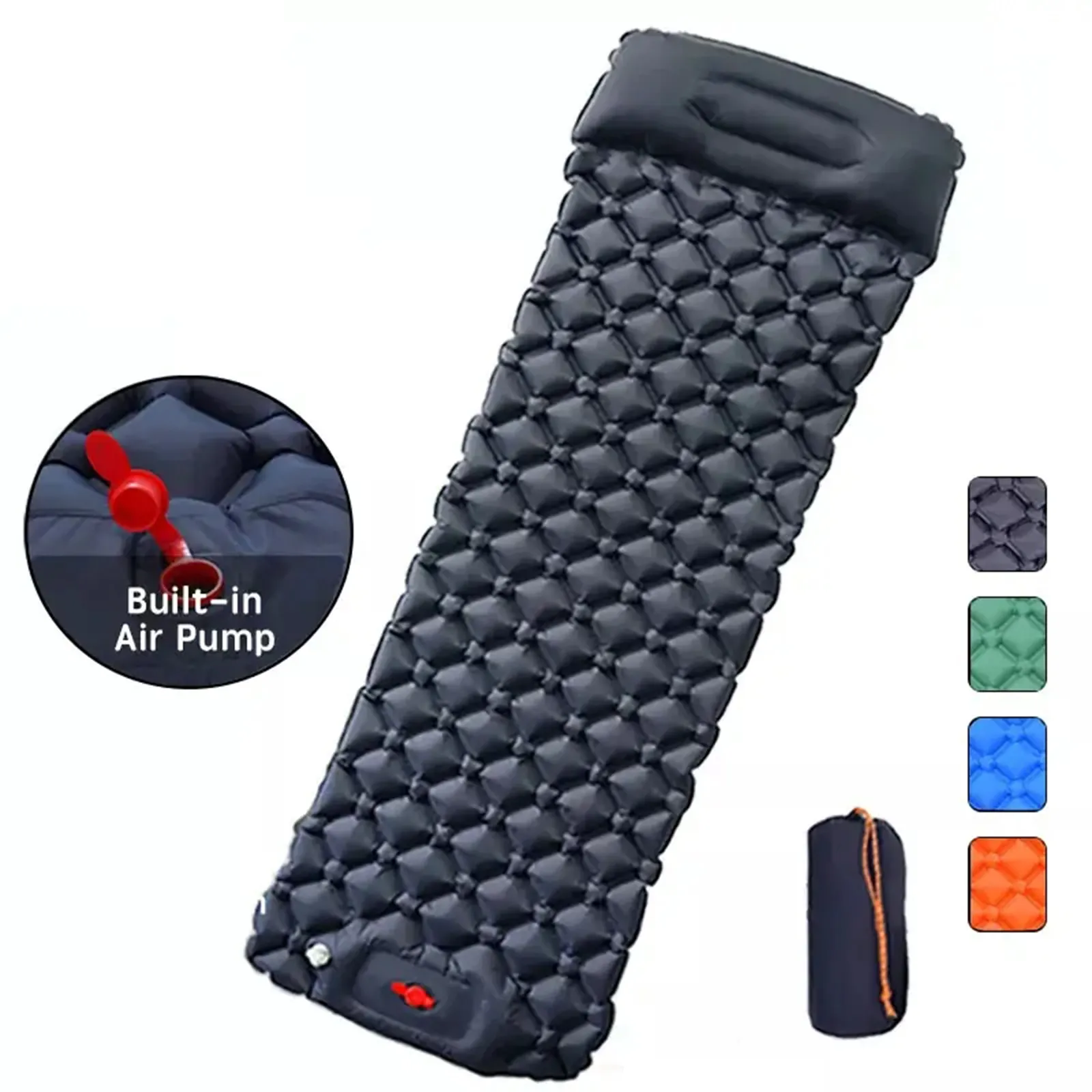 Hot selling outdoor TPU waterproof ultra light camping sleeping pad with pillow self inflatable sleeping pad