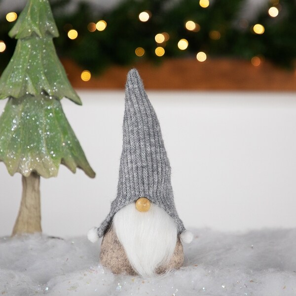 Gnome with Knitted Pom Pom Hat Christmas Figure