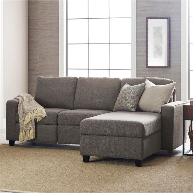 Pemberly Row Right Facing Reclining Sectional in Gray