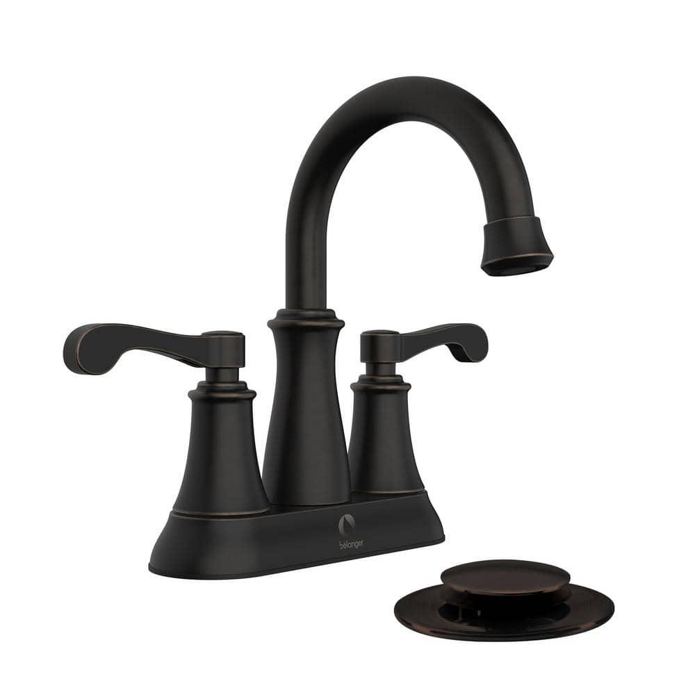 KEENEY Belanger RUS74WORB 4 in Centerset 2Handle Bathroom Faucet with PopUp Assembly in Oil Rubbed Bronze