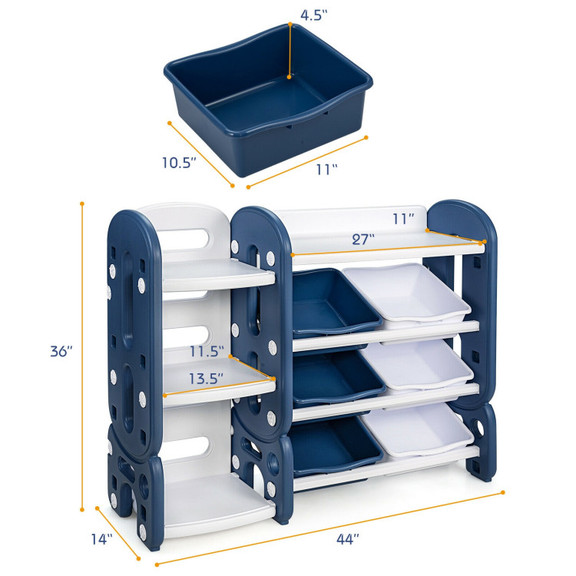 Costway 42135867 Kids Toy Storage Organizer with B...