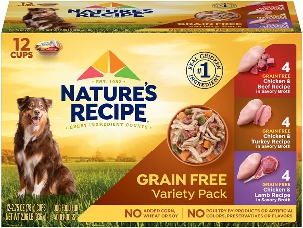 Nature's Recipe Prime Blends Variety Pack Wet Dog Food， 2.75-oz， case of 12