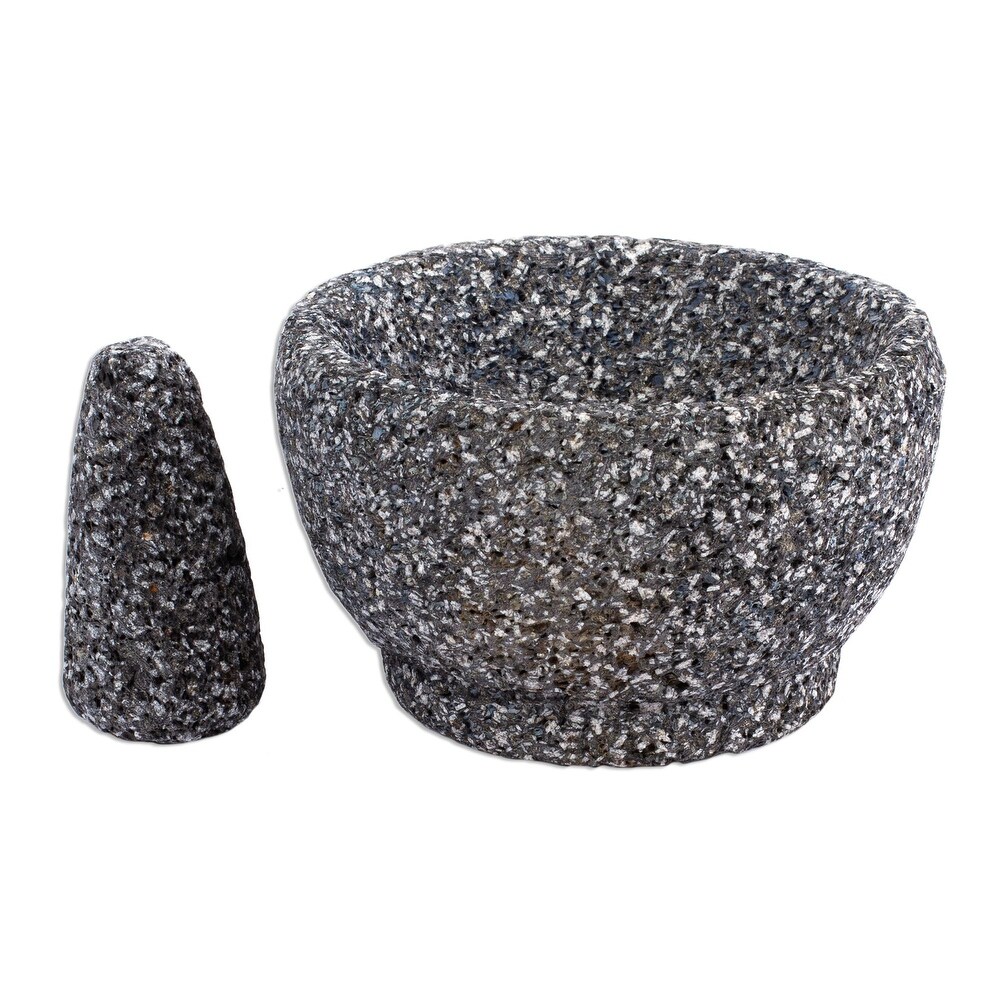 NOVICA Handmade Tradition Basalt Molcajete