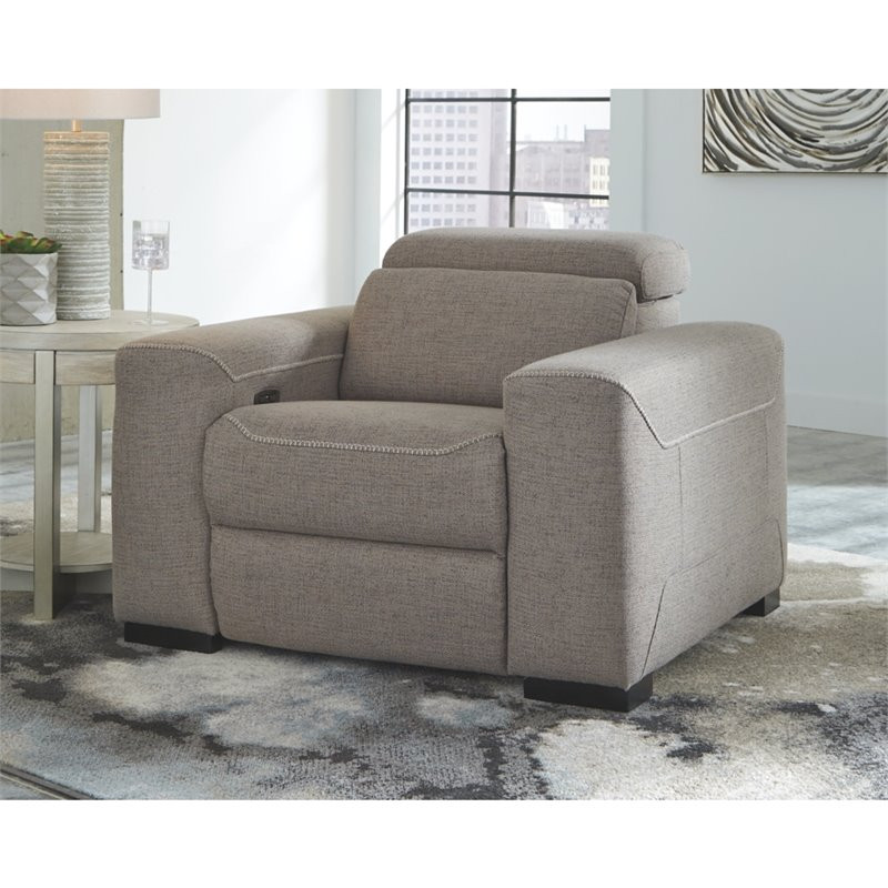 Signature Design by Ashley Mabton Power Recliner in Gray   Transitional   Recliner Chairs   by Homesquare  Houzz