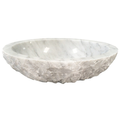 Bonette Oval Chiseled Marble Vessel Sink