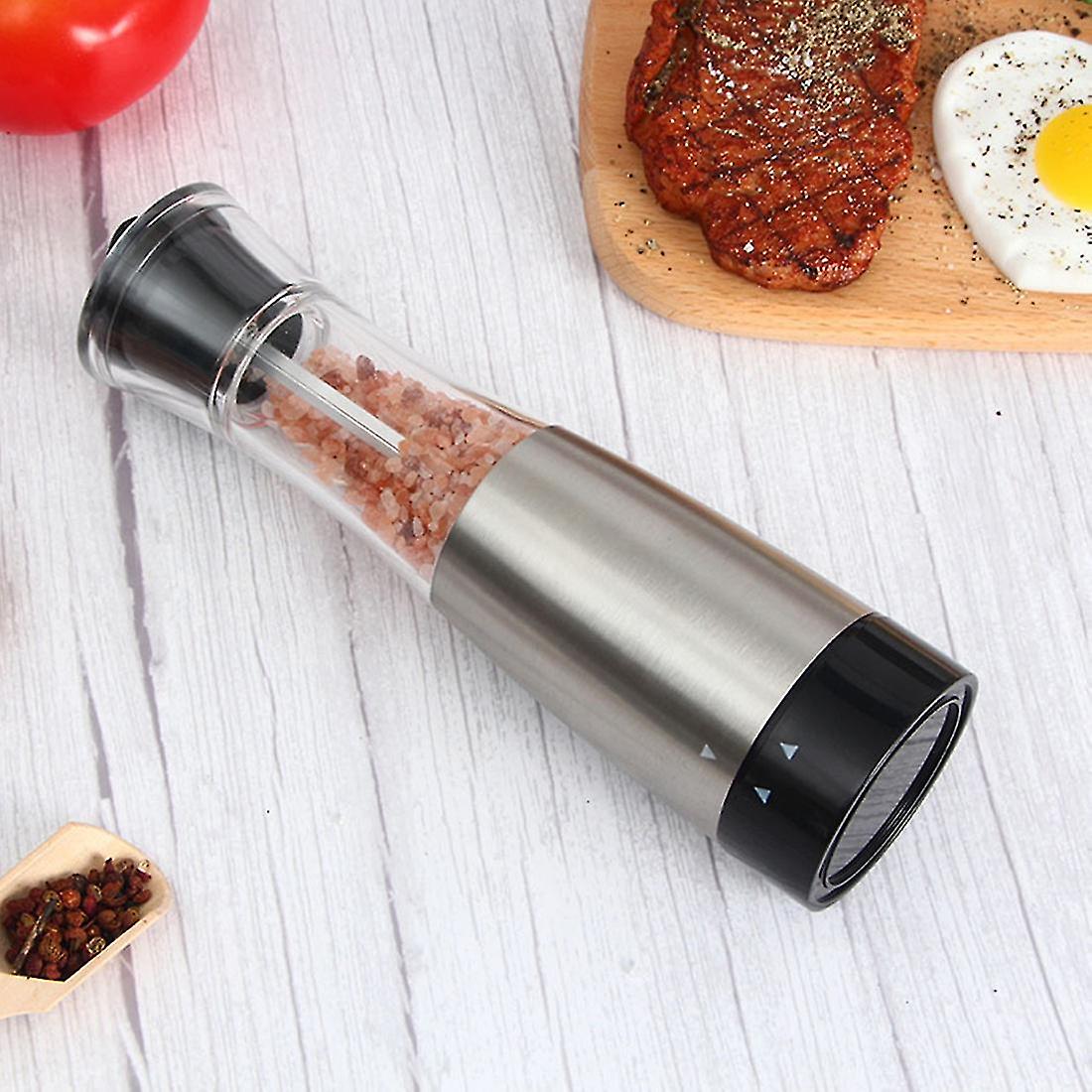 1pcs Stainless Steel Electric Salt And Pepper Grinder Battery Power Adjustable Thickness With Kitch