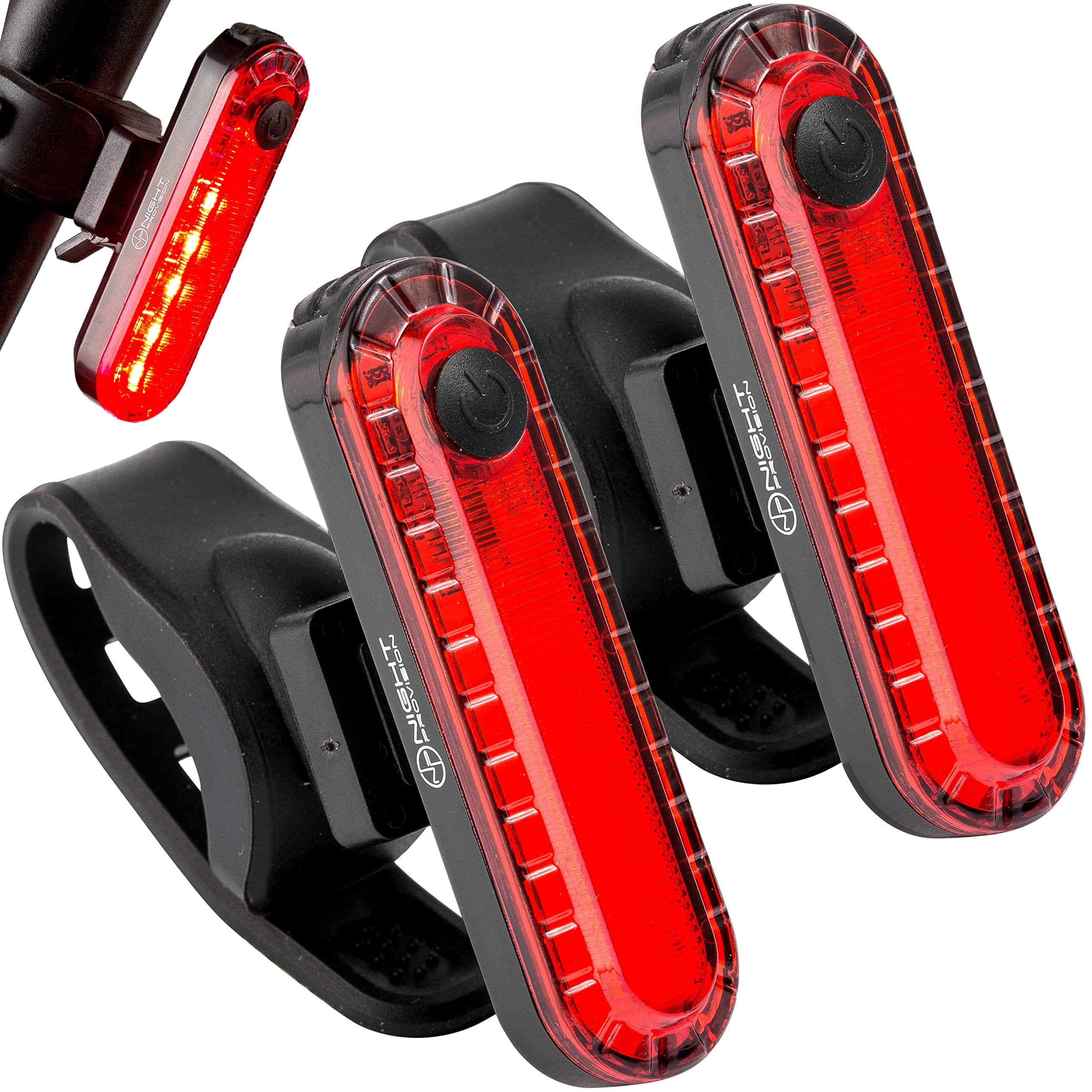 KIT-R1 LED Bike Tail Light 2 Pack USB Rechargeable 330mAh Longer Run-time Rear Cycling Safety Flashers Blinking 4 Modes