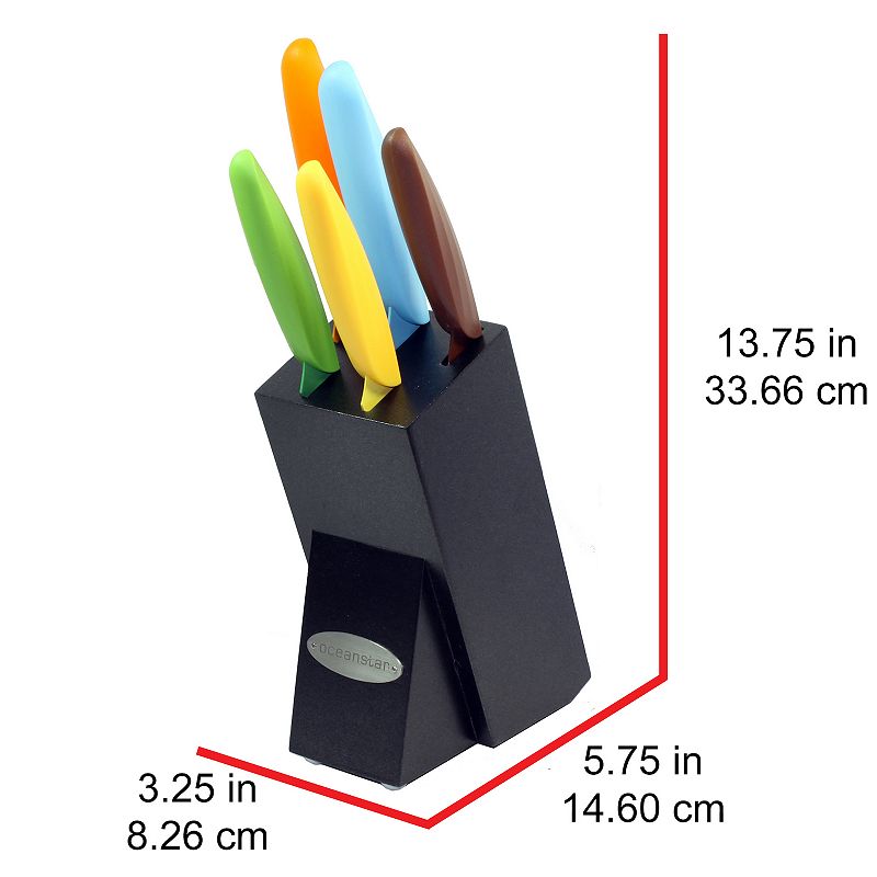 Oceanstar KS1217 6-Piece Non-Stick Coating knife set with Block