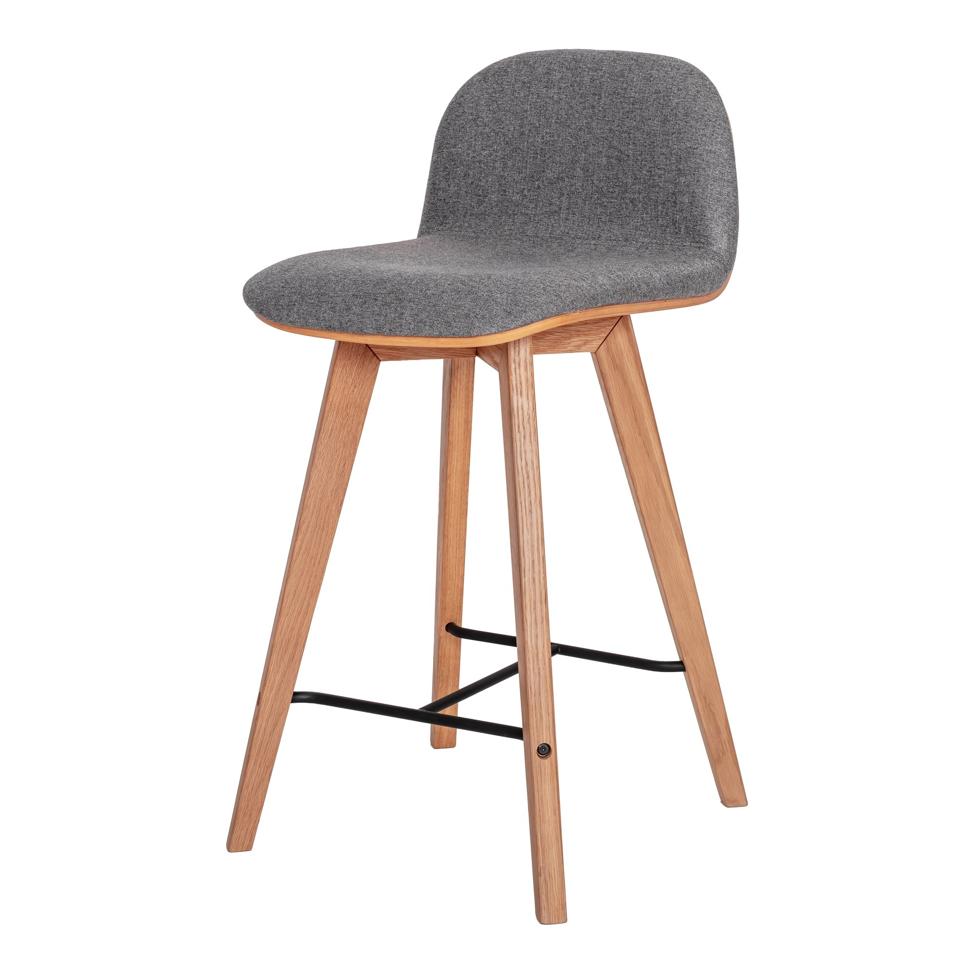 Aurelle Home Natina Modern Wood and Fabric Counter Stool