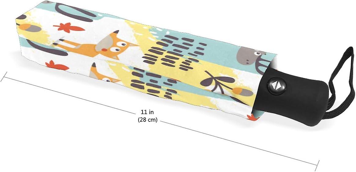 Travel Umbrella Automatic Windproof Foldable Umbrella Cute Autumn Pattern