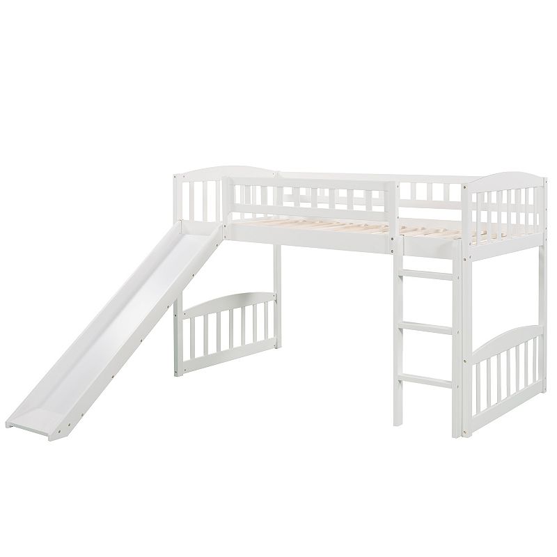 Merax Twin Size Loft Bed With Slide And Ladder