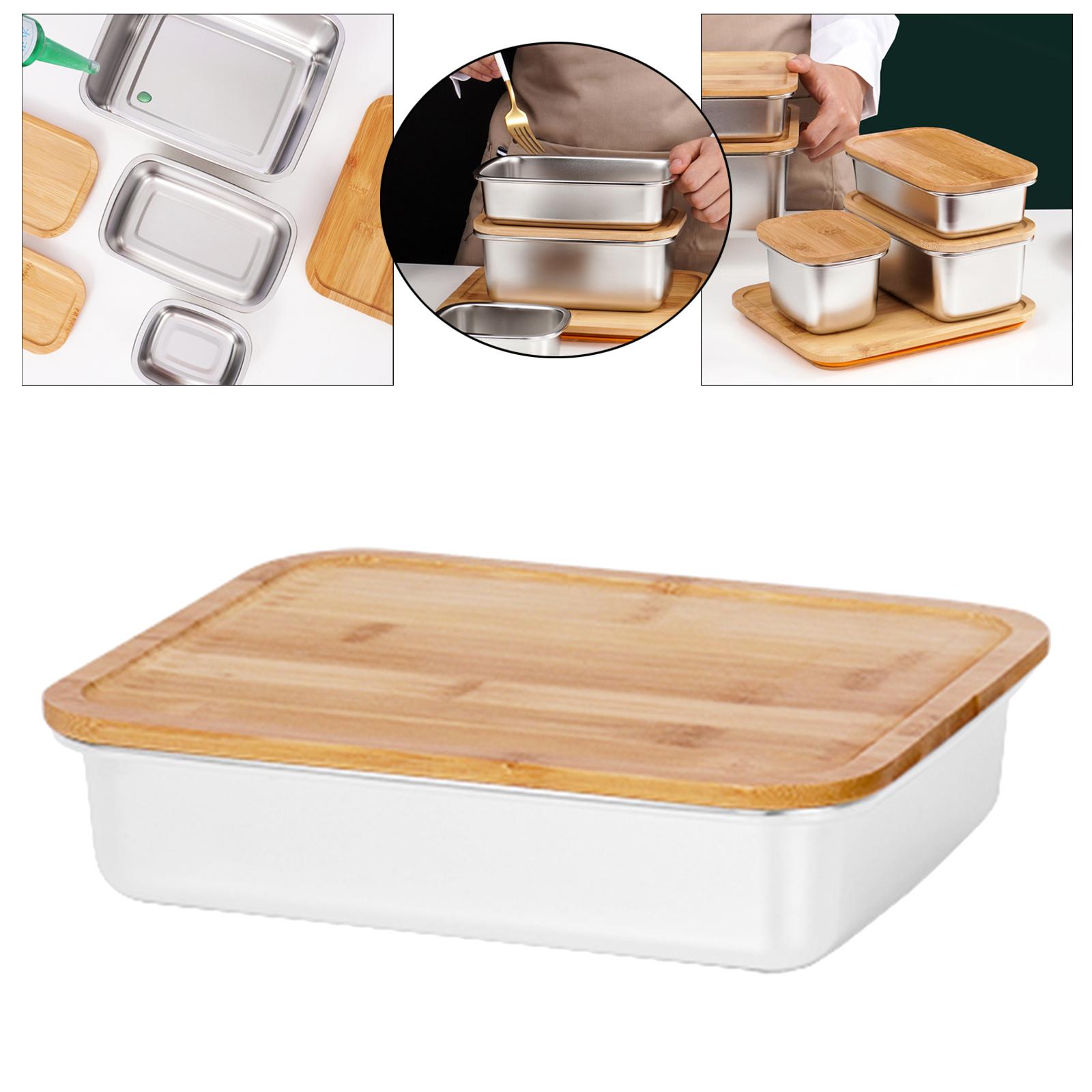 Butter Dish with Lid Extra Large Keeper with Bamboo Lid Cover for Microwave Clean Butter Storage Container for Countertop 1600ml