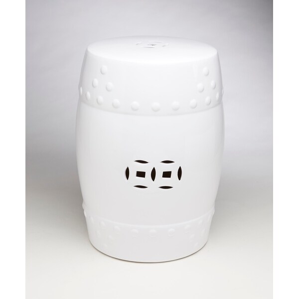 Aa Importing 59852Wh White Finish Ceramic Garden Stool