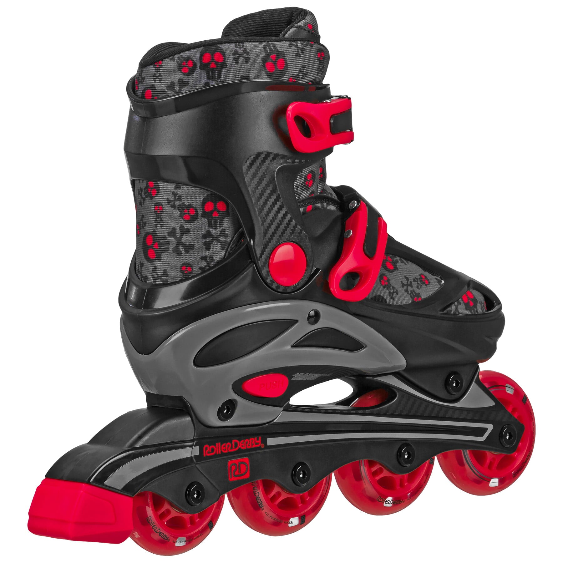 Roller Derby Boys Sprinter 2N1 Quad and Inline Skates Combo Black/Red, Size 3-6