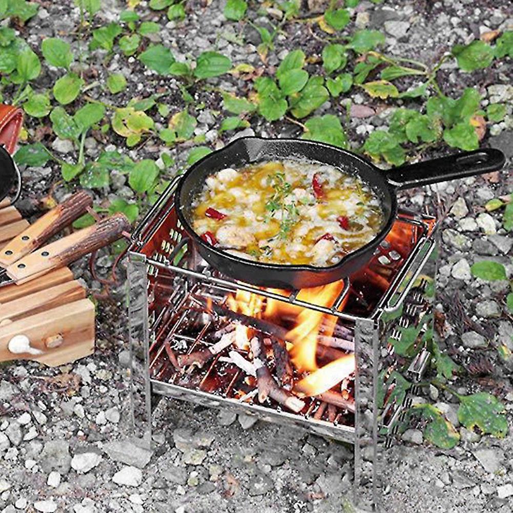 Outdoor Portable Stainless Steel Folding Ultralight Stove Bbq Grill Heating Equipment