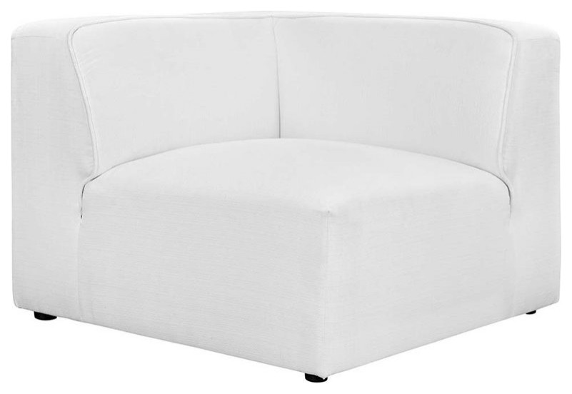 Modway Mingle 5 Piece Fabric Upholstered Armless Corner Sectional in White   Transitional   Sectional Sofas   by Homesquare  Houzz