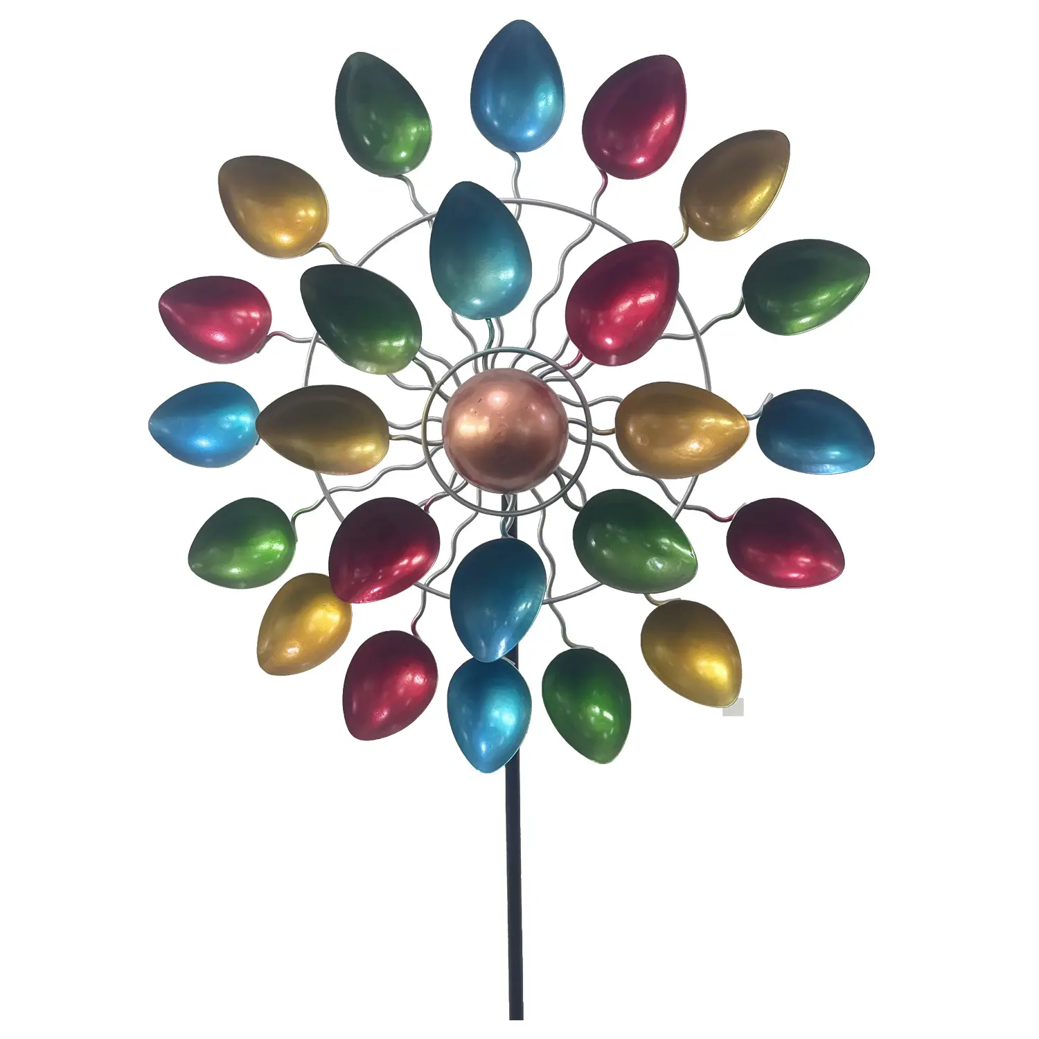 Wind Spinner Outdoor Metal Wind Spinners for Yard and Garden Double Windmill with Stable Stake