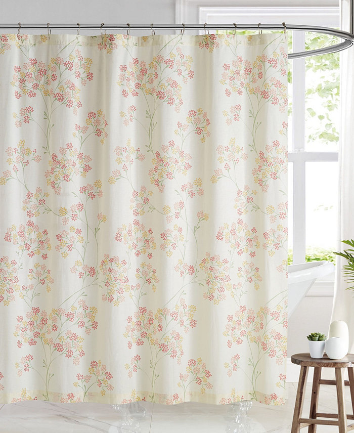 Brooklyn Loom Vivian Floral Shower Curtain 72 W x 72 L