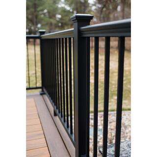 Aria Railing 3 in. x 3 in. x 36 in. Black Powder Coated Aluminum Deck Post Kit AK141336B