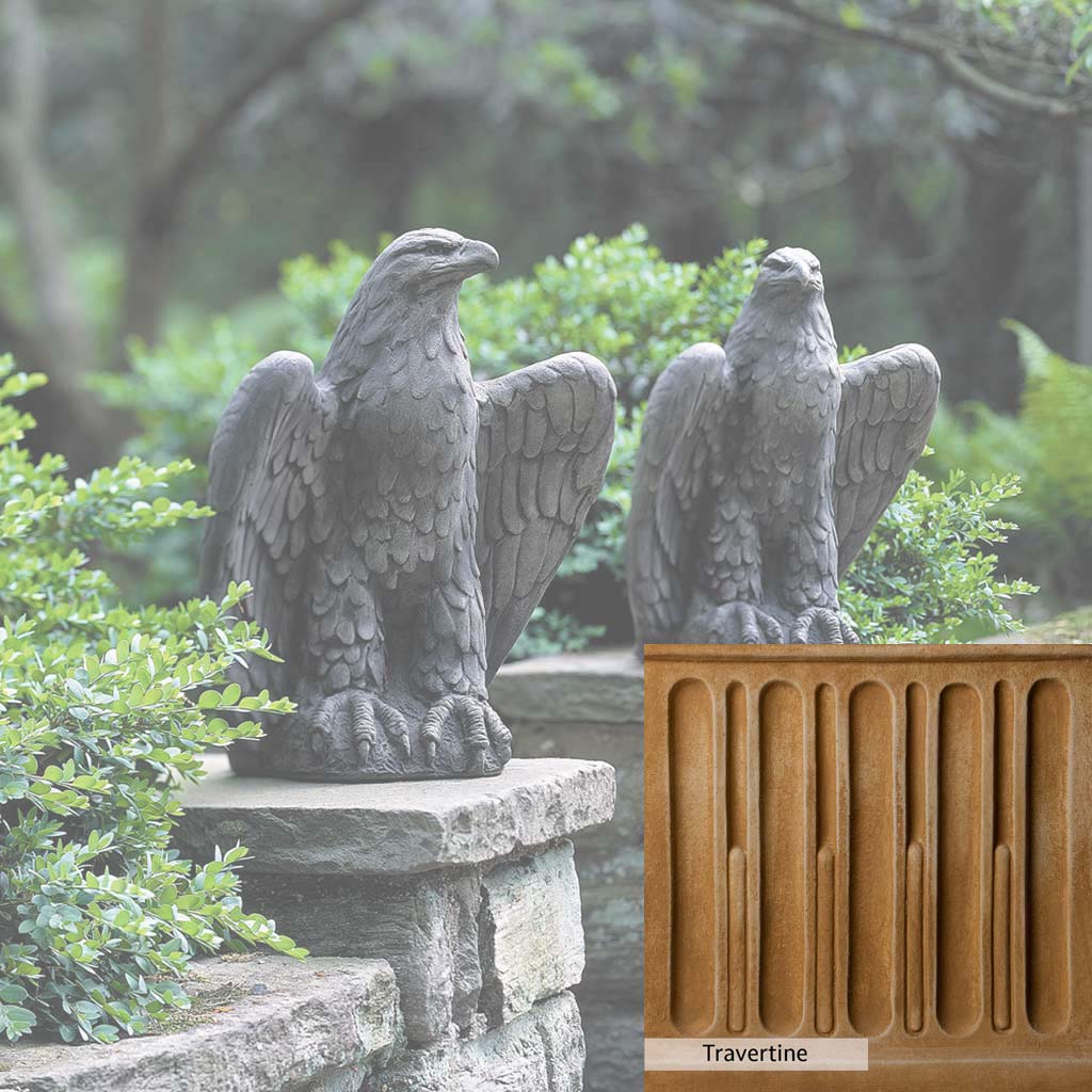 Campania International Eagle Looking Left and Right Statue