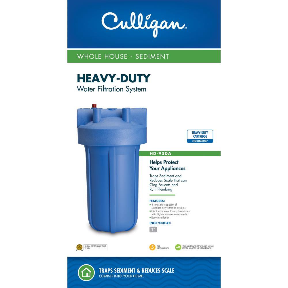 Culligan Sediment Heavy-Duty Filter Housing Water Filtration System HD-950A