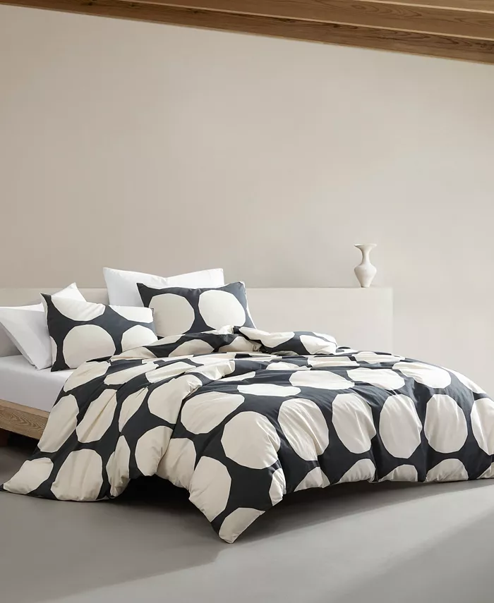 Marimekko Kivet Cotton 3 Piece Duvet Cover Set， Full Queen