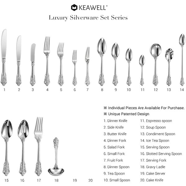 45 Pieces 18/10 Stainless Steel Flatware set， Service for 8， silver plated with gold accents， Fine Silverware set