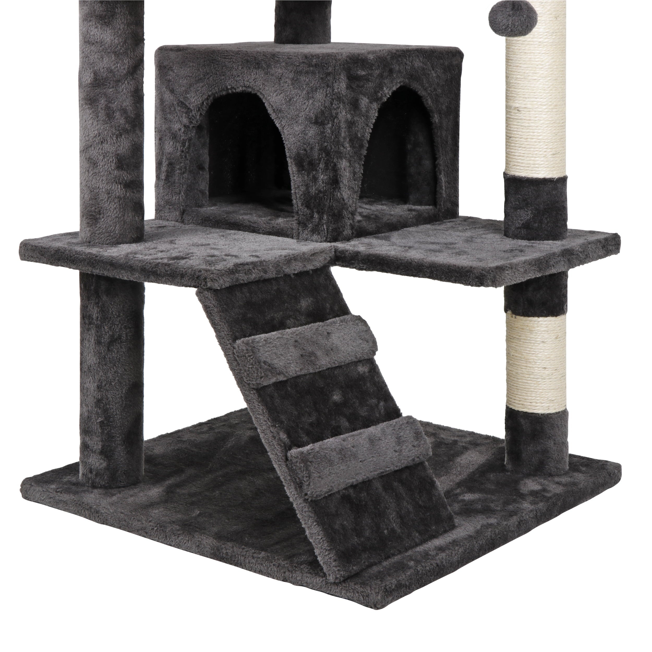 ZENY 53" Cat Tree Multi-Levels Condos Scratching Post Tower Play House, Dark Gray