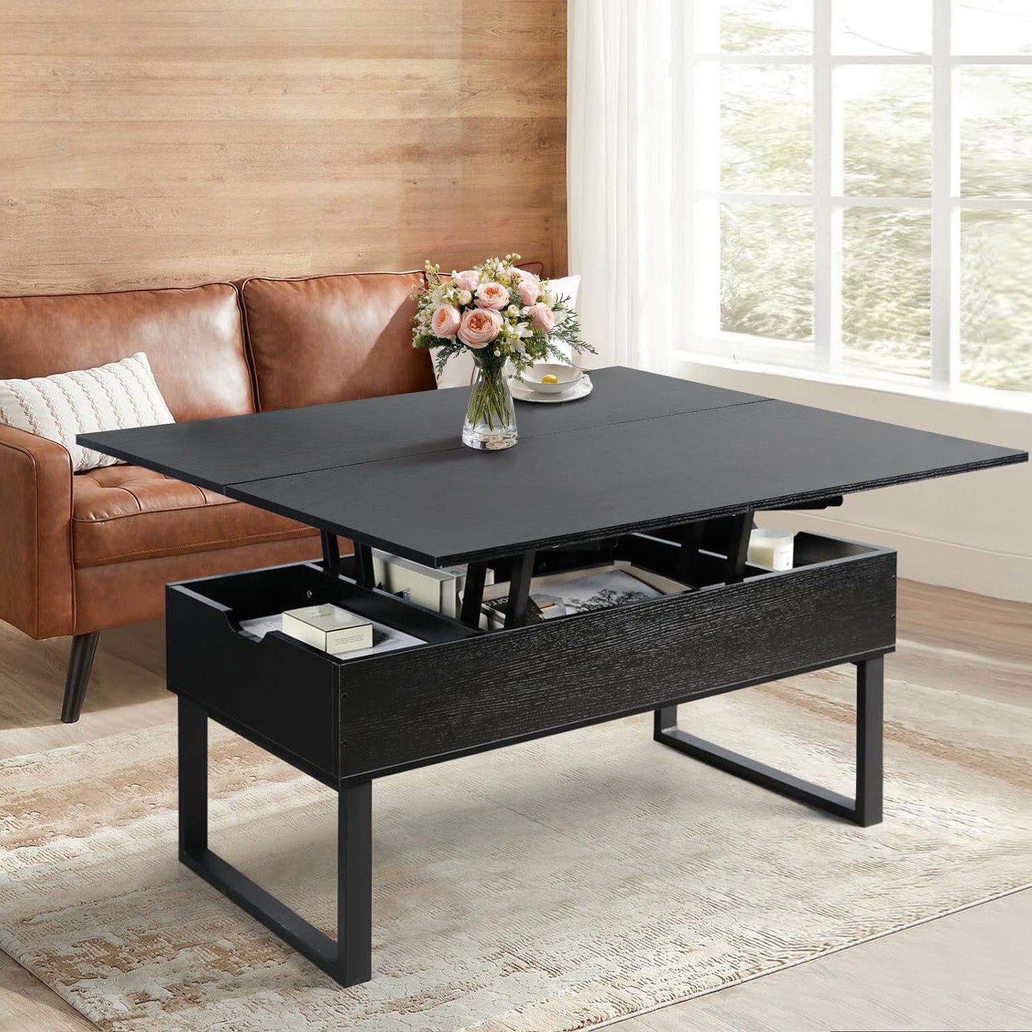 Lift Top Coffee Table Modern Lift Dining Table 3 in 1 with Storage