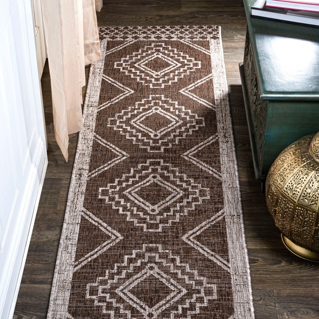 Marokko Diamond Medallion Indoor outdoor Area Rug Jonathan Y