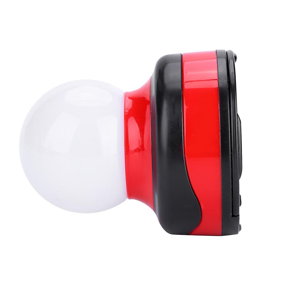 Outdoor Camping Portable Plastic Mini Round Led Flashlight Tent Light Lantern(red)