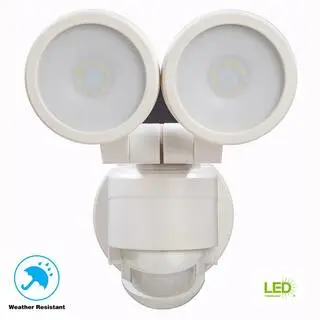 Defiant 80 Watt Equivalent 1200 Lumen 180 Degree White Motion Sensing Dusk to Dawn SMD LED Flood Light (1-Pack) DFI-5852-WH