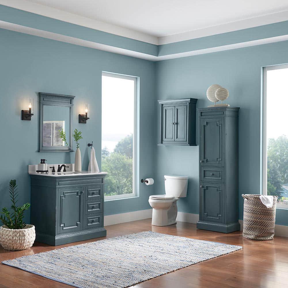 Home Decorators Collection Cailla 36 in W x 2150 in D Bath Vanity Cabinet Only in Distressed Blue Fog