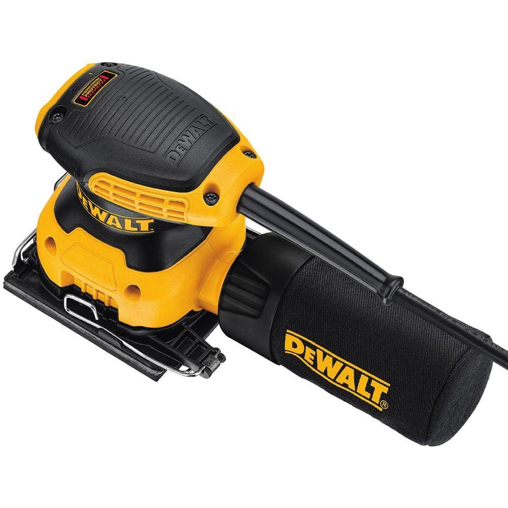 DEWALT 2.3 Amp Corded 1/4 Sheet Palm Grip Sander Kit with Contractor Bag DWE6411K