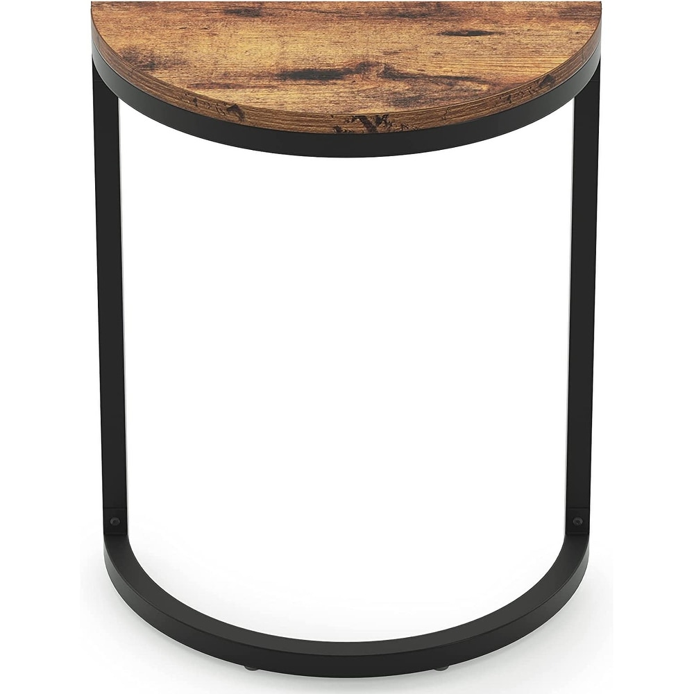 End Table Half Round  Narrow Side Table Slim C Table for Living Room