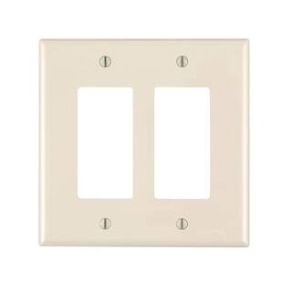 Leviton Decora 2-Gang Midway Nylon Wall Plate Light Almond R56-PJ262-00T