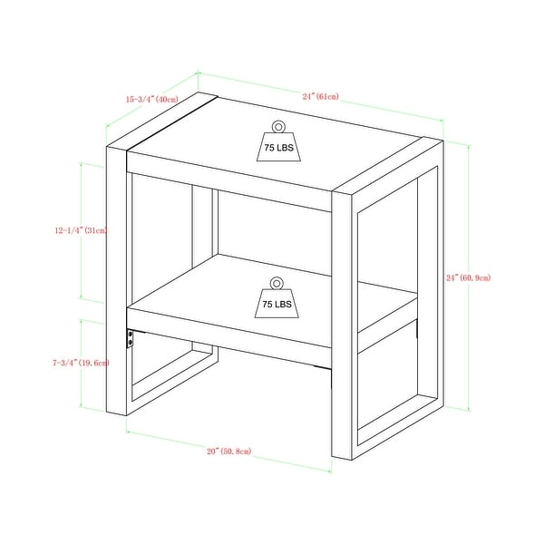 Middlebrook Hamilton 24-inch Charcoal Urban Blend Side Table