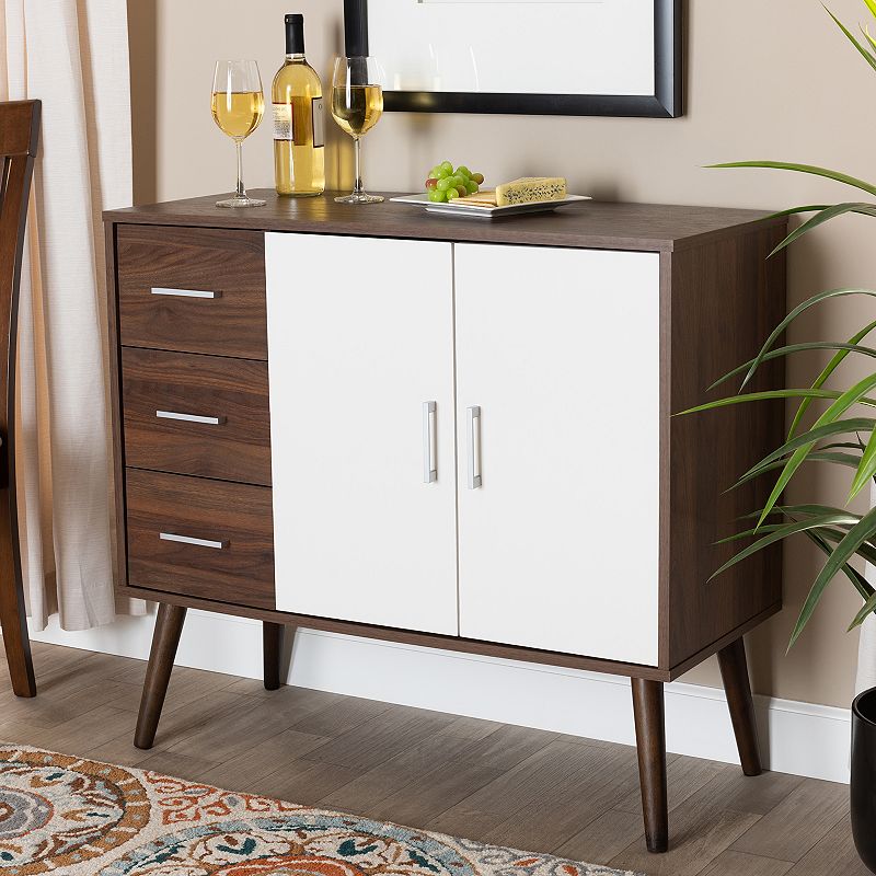 Baxton Studio Leena White Sideboard and Server