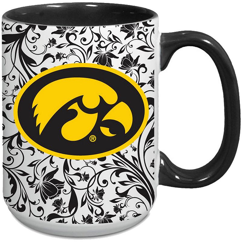 Iowa Hawkeyes 15oz. Java Floral Mug