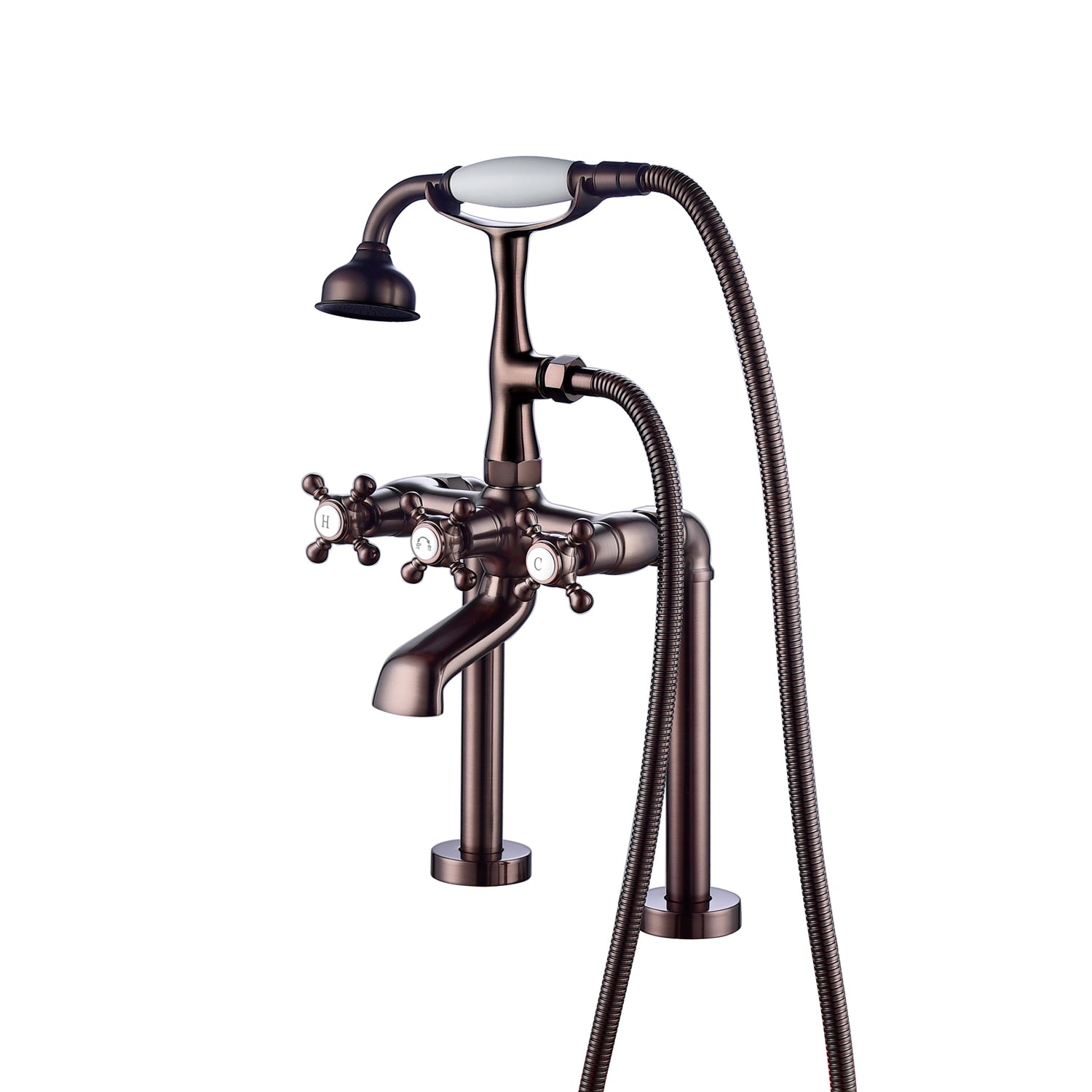 Tub Rim-Mounted Filler with Diverter