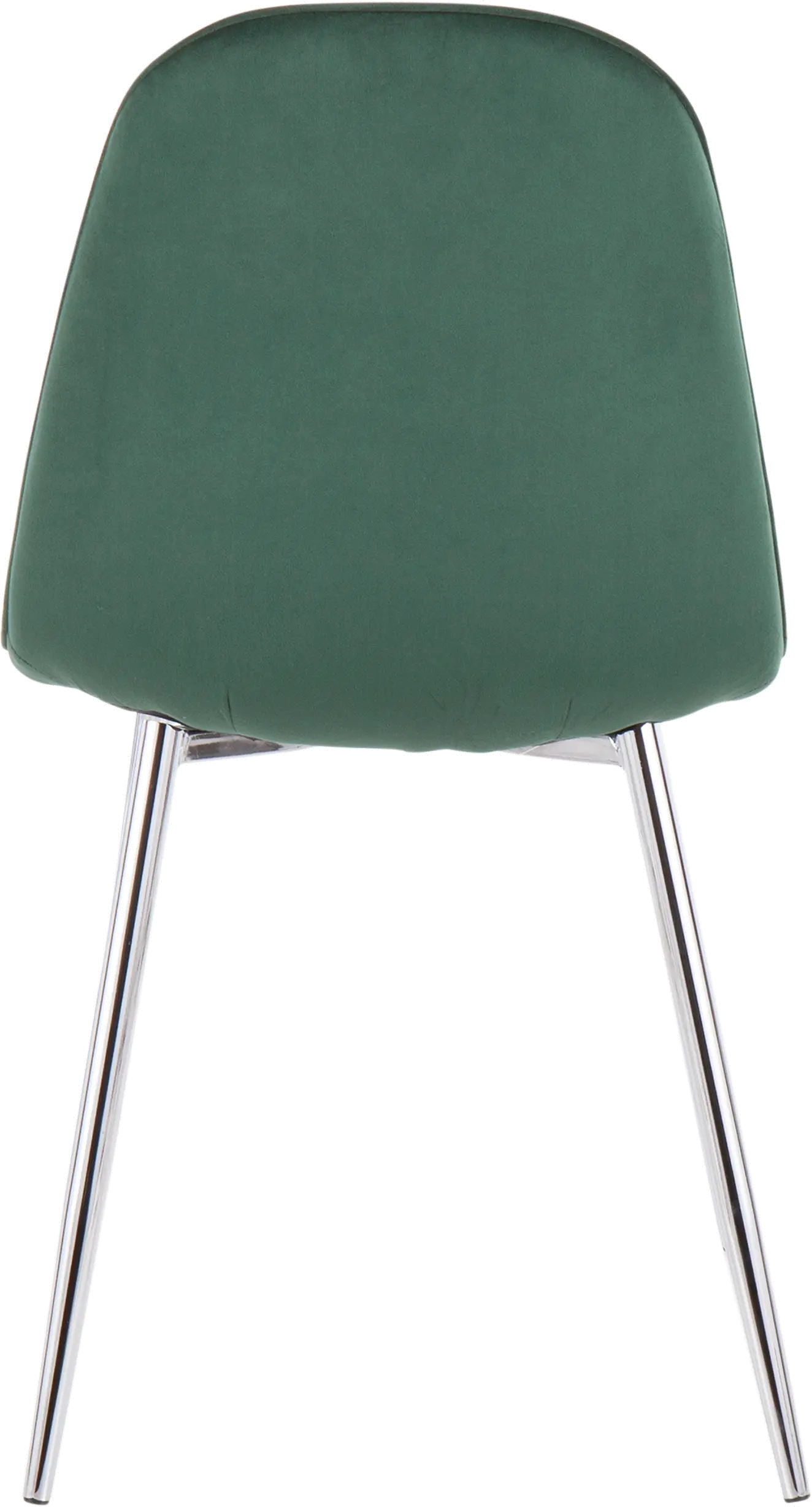 Contemporary Green and Chrome Dining Room Chair (Set of 2) - Pebble