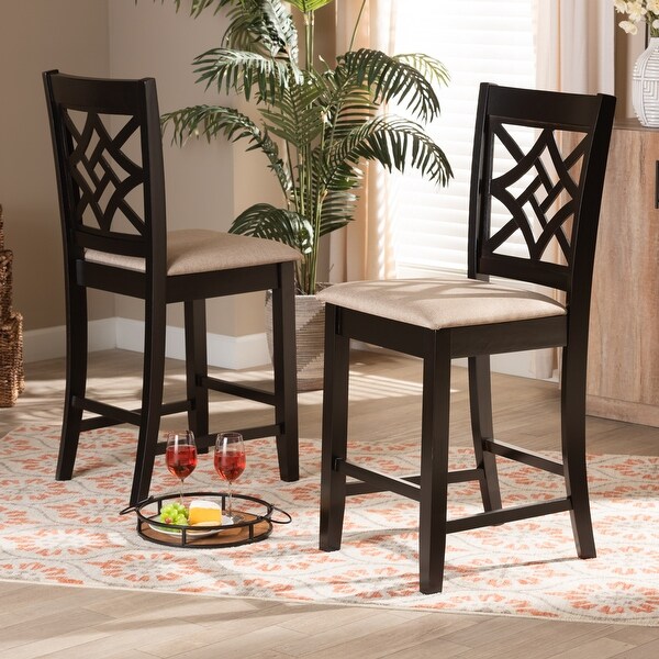 Nicolette Modern and Contemporary Transitional 2-PC Counter Stool Set