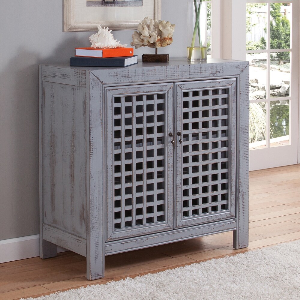 The Curated Nomad Raissa Distressed Finish Two door Accent Cabinet