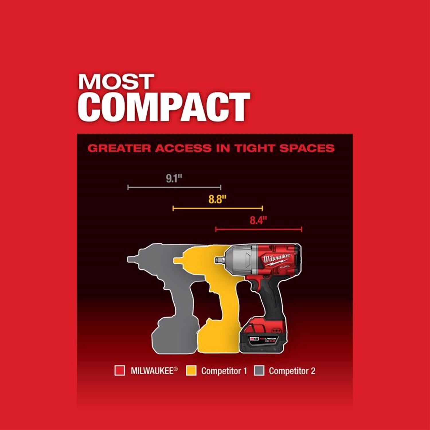 MW M18 FUEL 18 V 1/2 in. Cordless Brushless High Torque Impact Wrench Tool Only