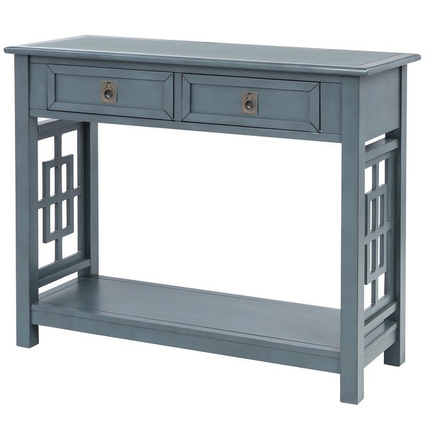 Console Table with Shelf and 2 Drawers， Entryway Accent Sofa Table