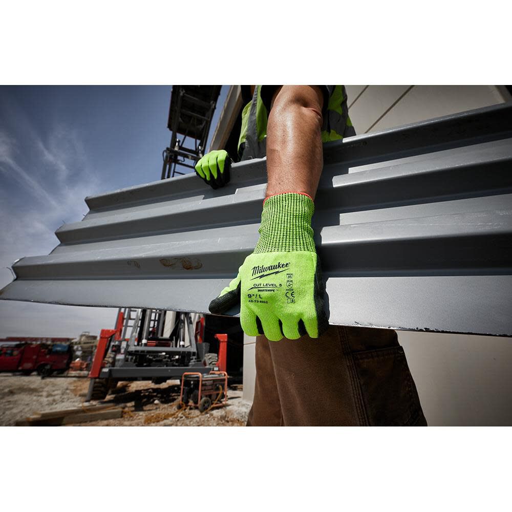 Milwaukee High Visibility Cut Level 5 Polyurethane Dipped Gloves 48-73-8950M910 from Milwaukee